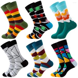 Women Socks Fashion Woman Geometric Striped Squares Printed Spring Autumn Thigh High Plus Size Sports Men Cotton Stockings