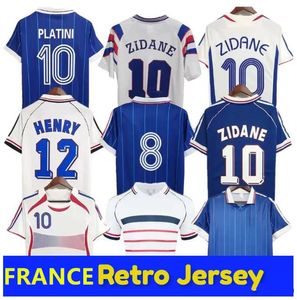 1998 Fransa Retro Futbol Formaları 1982 84 86 88 90 96 98 00 02 04 06 Zidane Henry Maillot de Ayak Pogba Futbol Gömlek Rezeguet Desailly Fransızca Kulübü Klasik Vintage Jersey