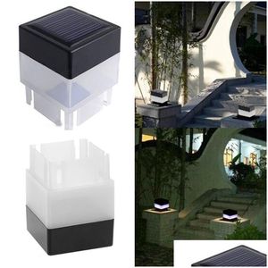 Außenwandleuchten LED Solarlicht Pfostenkappe Zaun Quadratische Lampe Wasserdichte Beleuchtung für Vorgarten Pool Garten Tor Landsca Resident Dro Dh63P