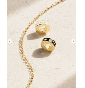 Foundrae Resilience + Całkowicie Heart Beat 18-karatowe złoto i emalia naszyjnik dla kobiety projektantki biżuterii