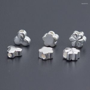 Lösa ädelstenar 2st/parti 925 sterling silver 3 typer blomma avstånd pärlor dekoration prydnad charm armband diy fancy smycken