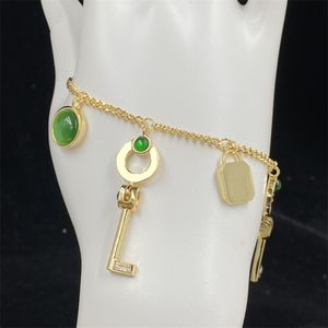 Bracciale chiave di design a catena Braccialetti in oro smeraldo della nonna Braccialetti a catena da donna per uomo Gioielli di lusso per la festa nuziale della signora