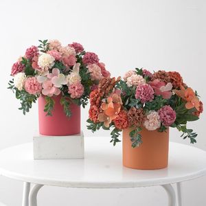 Decorative Flowers Artificial Silk Hydrangea Peony Wedding Decoration Bouquet Decor Plastic Flower Arrangements Table Centerpieces