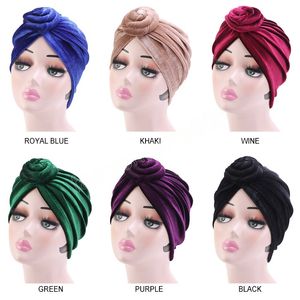 Mode Verknotet Samt Frauen Turban Vintage Gross Knoten Elastische Haar Bands Weiche Solide Mädchen Haarband Kopfbedeckungen Zubehör Neue