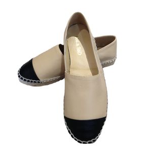 Sales Women Espadrilles Canvas Casual Shoes äkta läderlägenheter Fashion Single Loafers Ladies Spring Hemp Rope Thick Soled Girls Dress Shoes 34-42