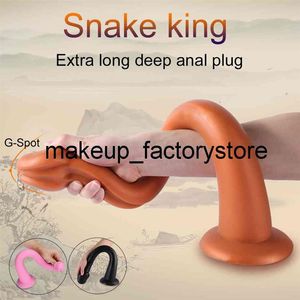 Massagem longo anal plug grande vibrador com ventosa butt plug ânus quintal masturbação adulto brinquedos sexuais para mulher homem próstata mas241e