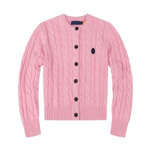 Tasarımcı Ralphs Sonbahar Laurens Sweater Orijinal Kalite Yuvarlak Kadın Boyun Sweater Lüks Polos Klasik Ceket Moda Küçük At Nakış Triko Düğmesi