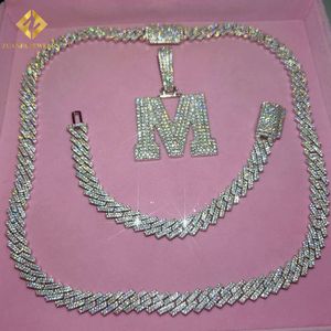 marka moda kobieta bransoletka moissanite mężczyźni Silver Cuban Link Chain Pass Tester Diamond Gra VVS