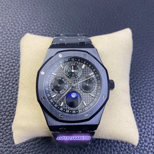 APSF 26579 Orologio Diametro 41 mm X 10,5 mm all-in-one 5134 Movimento automatico a catena Data Settimana Mese Funzione di visualizzazione delle fasi lunari Cinturino con cassa in ceramica nera