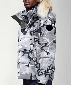 Kanada pufferjackor män designer riktig coyote päls utomhus wyndham vindbrytare jassen ytterkläder huva fyrrure manteau down jacka rock 131