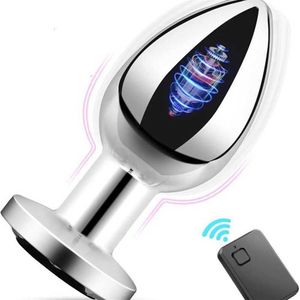 Sex Toys Massagers Metal Remote Control Anal Plug Magnetic Suction Charging Heart-Shaped Vestibule Fun Products for Men and Women 209r