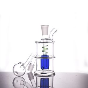 Bunte Mini-Dab-Rig-Glasbongs, Wasserpfeifen, dickes Inline-Perc, 10 mm weibliches Gelenk, Wasseröl-Rigs, kleine Bong-Rohre mit Banger