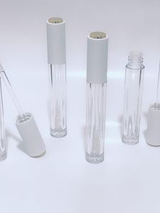 Storage Bottles White Cover Transparent Lip Gloss Tube Lipstick Empty Refillable Lipgloss Packaging Cosmetic Container Wholesale