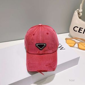 Boné de bola de designer de cor doce feminino casal feriado viagem triângulo carta impressão 6 cores casquette