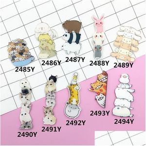 Pins Brooches Wholesale- Acrylic Brooch Pins Cat Dog Giraffe Women Men Jewelry Shoes Package Clothes Accessories Japan Harajuku Bad Ot1Qw
