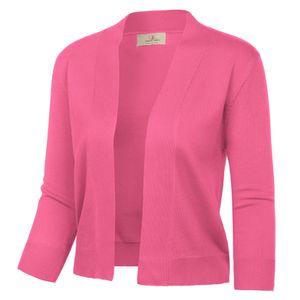 Giacca da donna Cappotto con maniche a 3/4 autunno autunno Apertura sul davanti Lunghezza corta bolero festa da sera retrò scrollata di spalle donna Top in maglia 230912