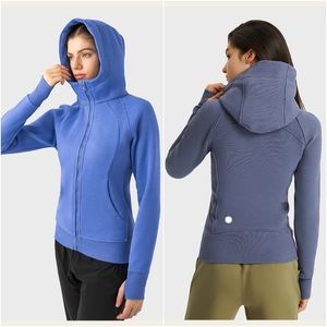 LL-DJ028 Übungs- und Fitnessbekleidung für Damen, Yoga-Outfit, Hoodies, Sportbekleidung, Außenjacken, Outdoor-Bekleidung, lässig, für Erwachsene, Lauftrainer, langärmelig, mit Kapuze