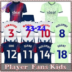 2023 2024 West Bromwichs Albion Soccer Jerseys 23 24 Home Away 보조금 Swift Wallace Yokuslu Molumby Dike Swift 3rd 축구 셔츠