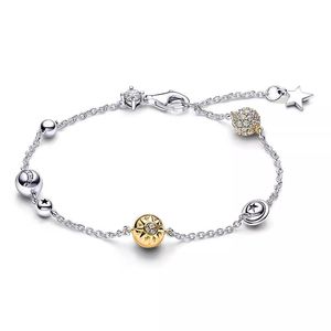 925 Sterling Silver New Charms Armband för kvinnor designer smycken sun moon örhängen ring pärlor länk kedja diy fit pandoras halsband mode lyxiga gåvor med låda