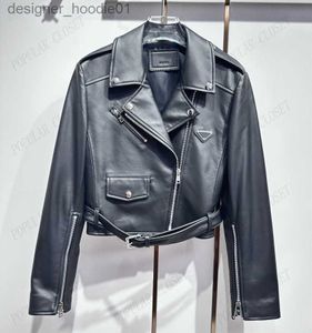 Pelliccia da uomo Pelliccia sintetica Designer Ragazze Giacche in pelle moto Moda Street Cool Girl Soprabito Parka Autunno inverno Cappotti in pelle sintetica Abbigliamento SML L230913