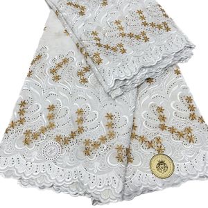 2023新しいスイスレースファブリックアフリカン女性ドレス縫製クラフトコットン刺繍アパレル2023高品質5ヤードイブニングパーティーバンケットナイジェリアの女性衣装YQ-8269
