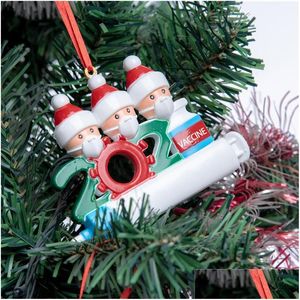 Christmas Decorations Quarantine Personalized Decoration Diy Hanging Ornament Cute Snowman Pendant Social Distancing Party Fast