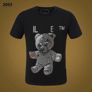 Ny stil Phillip Plain Men T-shirt Designer PP Skull Diamond T-shirt Kort ärm Dollar Brown Bear Brand O-Neck High Quality Skulls Paris T-shirt PP Polo Shirt SP2093