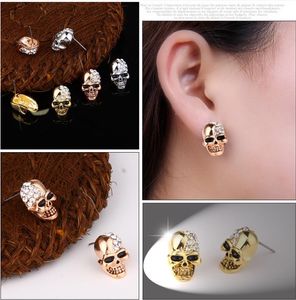 Halloween Earrings Vintage glossy skull full of diamond studs personality earrings for men and women Halloween ornaments holiday gifts