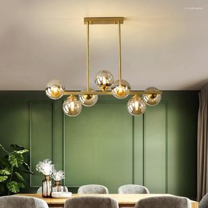 Chandeliers Lights Modern Magic Bean Pure Copper Glass Ball Home Decor Ing For Large Room El Bar Restaurant Decoration