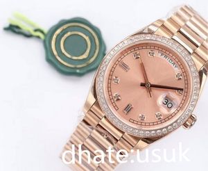 3 estilos 36mm de médio porte de diamante relógio Mãe de pérolas Relógios de ouro rosa de ouro automático masculino Men 126234 Data mecânica unissex Wristwatches