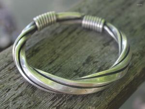 Bangle Womens Mens Ethnic Miao Silver Chunky Unique Handmade Valentines Day Gift