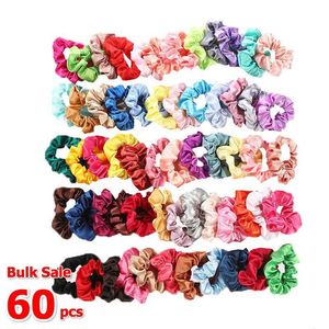 Headwear Hair Accessories 60 PCS mycket vintage Scrunchie Pack Stretchy Women Elastic Bands Girl Rubber Clips Ties Tail Holder 230313 Dr DH5HA