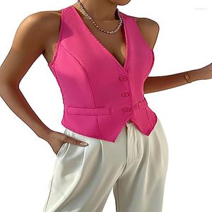 Women's Vests Vest V-neck Sleeveless Short Section Slim Fashion Casual Top 2023 -selling Gilet Vrouwen