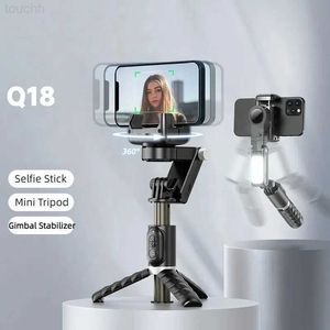 Selfie Monopods Desktop Gimbal Stabilizer Controle Remoto Sem Fio Tripé Selfie Stick Face Tracking Phone Holder Selfie Stick Tripé Fill Light L230913