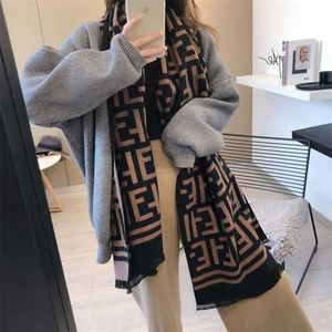 12% rabatt på East Gate Tiktok Online Live Broadcast Double Sided Cashmere Scarf Simple Letter Warm Large Shawl Long midjan