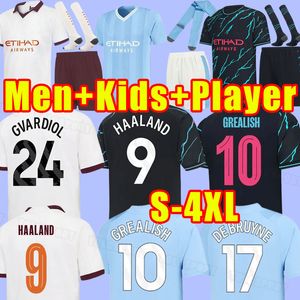 Uomini bambini 23 24 HAALAND maglie da calcio JOAO CANCELO MAHREZ DE BRUYNE MAN FODEN GUNDOGAN 2023 2024 FERRAN BRUYNE Maglie da calcio tifosi versione giocatore 3XL 4XL