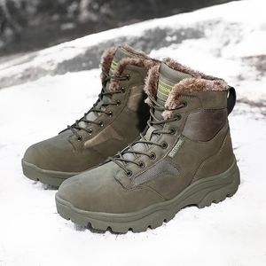 Kleidschuhe Winter Hohe Qualität Grüne Herren Militärstiefel Plüsch Warme Schneestiefel Männer Rutschfeste Verschleißfestigkeit Outdoor Männliche Größe 3947 230912