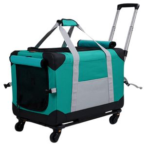 Transportador de rolamento para animais de estimação com rodas, caixa de transporte para animais de estimação, carrinhos para cães pequenos/gatos de até 28 lbs