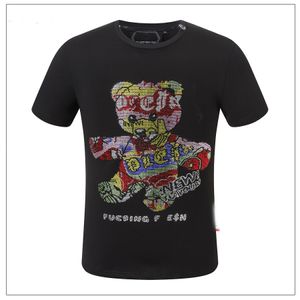 Hot Phillip Plain Homens Camisetas Designer PP Crânio Diamante Camiseta Manga Curta Dólar Urso Tigre Marca Tee Crânios de Alta Qualidade Camiseta Tops FP2159