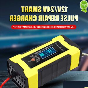 Araba Motosiklet SUV PSE Onarım Pil Şarj Cihazı Akıllı 12V 10A şarj aracı LCD Ekran Jel Islak Kurşun Asit Damlası Dağıtım DH6KJ