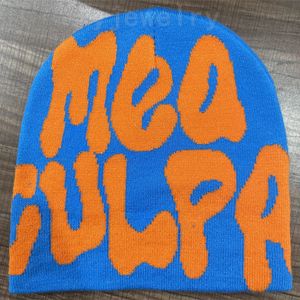 Mea culpas hats for men designre soft letter knitted hats winter christmas day gift cappello couple warm bonnet portable stretchable woman cap modern pj090