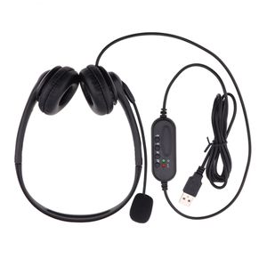 USB Wired Headphones Tablet Headset With Noise Cancelling Microphone For PC Laptop Computer Video Teaching Call Center
