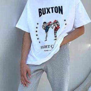 T-shirt da uomo 2023 T-shirt a maniche corte con stampa pugno tailandese di marca hip-hop europea e americana Boxton Thai