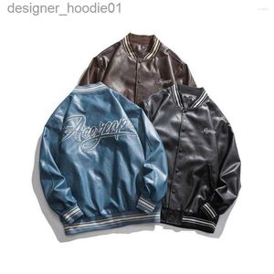 Männer Pelz Faux Pelz männer Jacken 2023 Unisex Tops PU Leder Jacke Männer Schwarz Mode Mäntel Männlichen Bomber große Größe Kleidung L230913