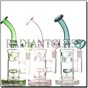 Nargiler swiss perc mini bong cam bonglar bubbler fab plaj topu matris percolator tütün için sigara içmek 14mm cam kase ile el yapımı