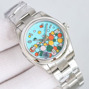 Designer Men's Watch Blue Dial 36mm Women's Watch Night Light Scratch Resistant Waterproof Sapphire Folding Buckle Fashionable 904l Rostfritt stål Montre de Luxe