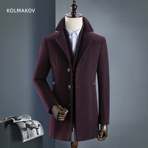 Misturas de lã masculina 2024 chegada jaqueta de inverno homens moda casaco de lã masculino casual lã trench coat homens vestido jaqueta tamanho completo M-3XL 230912