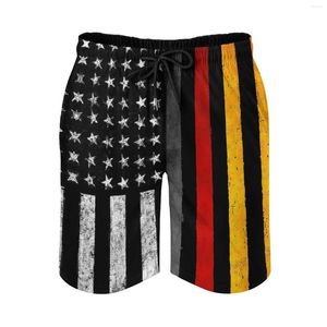 Men's Shorts Beach Anime Przyczynowa niemiecka flaga Ameryki Niemieckiej oddychają Szybka sucha koszykówka Regulowana sznurka luźna elasti