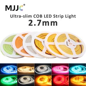 12V DC 2,7 mm Ultra Slim Cob Pasek LED Light Wysoka gęstość 480leds/M Elastyczna wstążka 5M FCOB TAPE LAMPA WŁAŚ