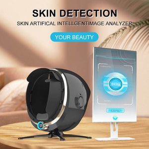 Magic Mirror Skin Analyzer System wielobojętny AI Inteligentny kolorowy cyfrowy obraz obrazu cyfrowy Dermatoscope Visia twarz ze ekranem dotykowym 21,5 cala